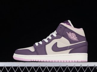 2023 Air Jordan 1 Mid Retro GS Pro Purple 555112-500 Basketball Shoes