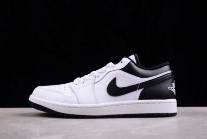 553558-132 Air Jordan 1 Low White and Black AJ1 Basketball Shoes