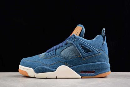 AO2571-401 Levis x Air Jordan 4 Retro Denim AJ4 Basketball Shoes