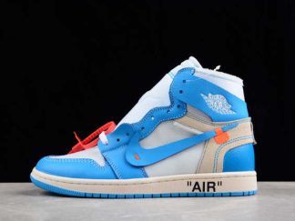 AQ0818-148 Off White x Air Jordan 1 Retro High OG UNC AJ1 Basketball Shoes