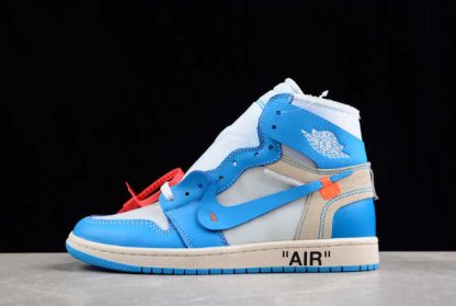 AQ0818-148 Off White x Air Jordan 1 Retro High OG UNC AJ1 Basketball Shoes