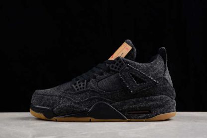 AQ9103-001 Air Jordan 4 Retro x Levi's Black Denim AJ4 Basketball Shoes