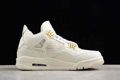 AQ9129-003 Air Jordan 4 Sail Metallic Gold AJ4 Basketball Shoes-2