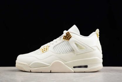 AQ9129-170 Air Jordan 4 Retro Metallic Gold AJ4 Basketball Shoes