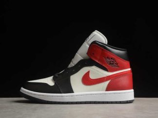 BQ6472-160 Air Jordan 1 Mid Black Toe AJ1 Basketball Shoes