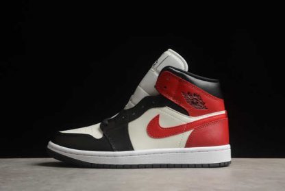 BQ6472-160 Air Jordan 1 Mid Black Toe AJ1 Basketball Shoes