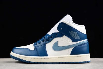 BQ6472-414 Air Jordan 1 Mid Sky J French Blue BQ6472-414 AJ1 Basketball Shoes