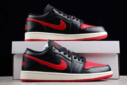 DC0774-061 Air Jordan 1 Low Bred Sail AJ1 Basketball Shoes-4