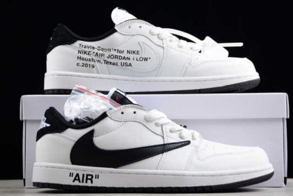 DH7866-180 Travis Scott x Air Jordan 1 Low OG White Black AJ1 Basketball Shoes-2