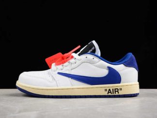 DH7890-111 Travis Scott x Air Jordan 1 Low OG White Blue AJ1 Basketball Shoes