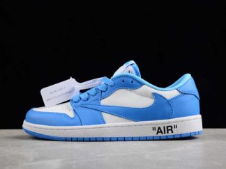 DM7866-180 Travis Scott x Air Jordan 1 Low OG Blue White Basketball Shoes