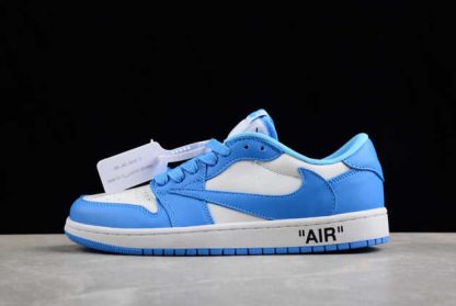 DM7866-180 Travis Scott x Air Jordan 1 Low OG Blue White Basketball Shoes