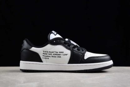 DM7866-188 Travis Scott x Air Jordan 1 Low OG Black White AJ1 Basketball Shoes-1