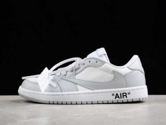 DM7866-198 Travis Scott x Air Jordan 1 Low OG White Grey Basketball Shoes