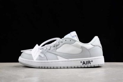 DM7866-198 Travis Scott x Air Jordan 1 Low OG White Grey Basketball Shoes