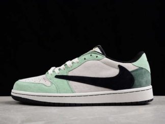 DM7866-813 Travis Scott-x Fragment x Air Jordan 1 Low OG Green White Black AJ1 Basketball Shoes