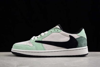 DM7866-813 Travis Scott-x Fragment x Air Jordan 1 Low OG Green White Black AJ1 Basketball Shoes