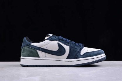 DM7866-819 Travis Scott x Air Jordan 1 Low OG Dark Blue AJ1 Basketball Shoes-1