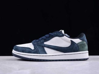 DM7866-819 Travis Scott x Air Jordan 1 Low OG Dark Blue AJ1 Basketball Shoes