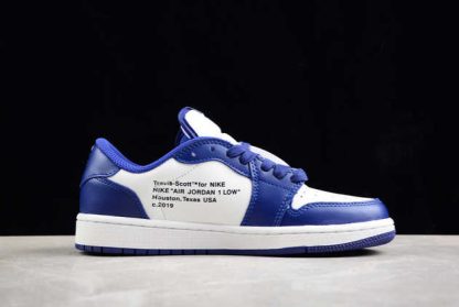 DM7890-101 Travis Scott x Air Jordan 1 Low OG AJ1 Royal Blue/White Basketball Shoes-1