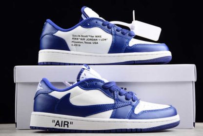 DM7890-101 Travis Scott x Air Jordan 1 Low OG AJ1 Royal Blue/White Basketball Shoes-5