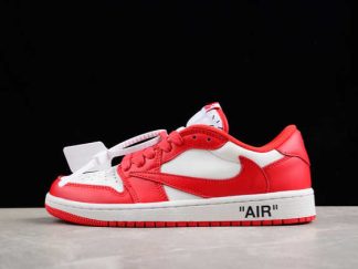 DM7890-103 Travis Scott x Air Jordan 1 Low OG AJ1 Red White Basketball Shoes