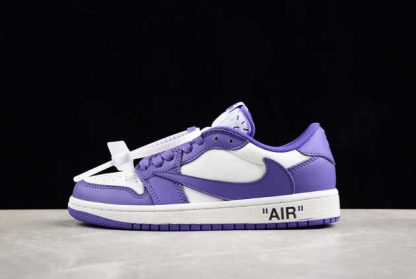 DM7890-386 Travis Scott x Air Jordan 1 Low OG Purple White Black Basketball Shoes