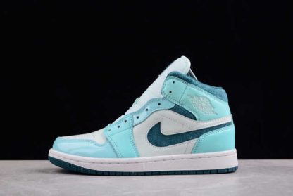 DZ3745-300 Air Jordan 1 Mid SE Chenille Bleached Turquoise AJ1 Basketball Shoes