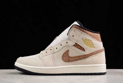 DZ4129-102 Air Jordan 1 Mid Brown Elephant AJ1 Basketball Shoes