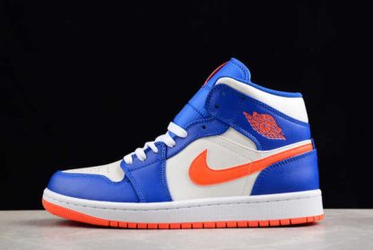 FD1029-400 Air Jordan 1 Mid Knicks Blue Orange AJ1 Basketball Shoes