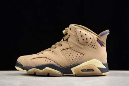 FD1643-300 Air Jordan 6 Gore-Tex Brown Kelp AJ6 Basketball Shoes