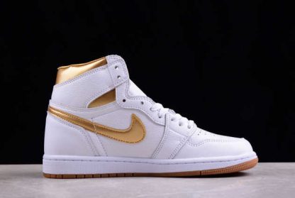 FD2596-107 Air Jordan 1 High OG Metallic Gold AJ1 Basketball Shoes-1