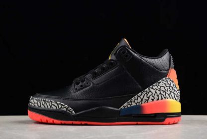 FN0344-902 J.Balvin x Air Jordan 3 Retro Rio Black Multi-Color AJ3 Basketball Shoes