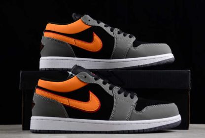 FN7308-008 Air Jordan 1 Low Black Orange AJ1 Basketball Shoes-4