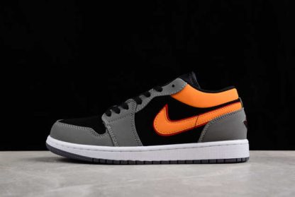 FN7308-008 Air Jordan 1 Low Black Orange AJ1 Basketball Shoes