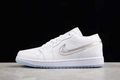 FQ9112-100 Air Jordan 1 Low SE Glitter Swoosh AJ1 Basketball Shoes