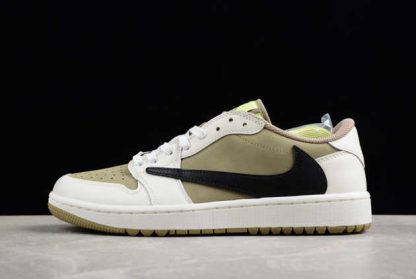 FZ3124-200 Air Jordan 1 Low Golf x Travis Scott Neutral Olive Basketball Shoes