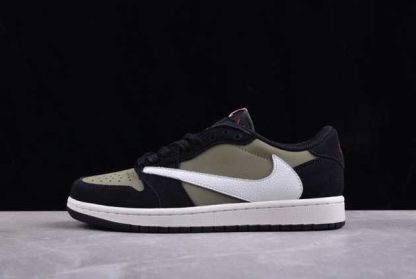 DM7866-200 Travis Scott x Air Jordan 1 Low OG Olive AJ1 Basketball Shoes