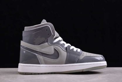 DQ0659-005 Air Jordan 1 Zoom CMFT Patent Leather Grey AJ1 Basketball Shoes-1