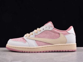 DM7866-600 Travis Scott x Air Jordan 1 Low OG Pale Vanilla AJ1 Basketball Shoes