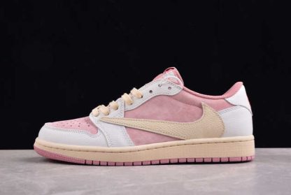 DM7866-600 Travis Scott x Air Jordan 1 Low OG Pale Vanilla AJ1 Basketball Shoes