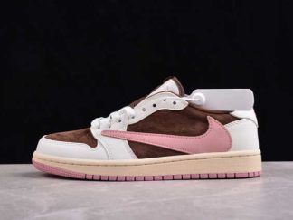 DZ4137-206 Travis Scott x Air Jordan 1 Low OG Dark Pony Pink Oxford AJ1 Basketball Shoes