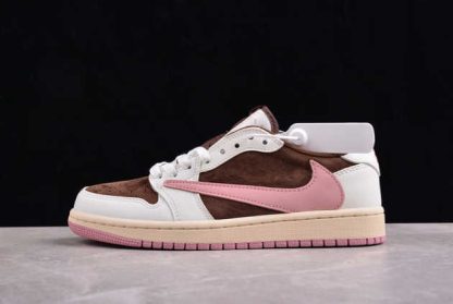 DZ4137-206 Travis Scott x Air Jordan 1 Low OG Dark Pony Pink Oxford AJ1 Basketball Shoes