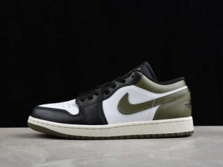 553558-092 Air Jordan 1 Low Medium Olive AJ1 Basketball Shoes