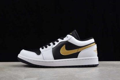 553558-172 Air Jordan 1 Low Gold Swoosh AJ1 Basketball Shoes