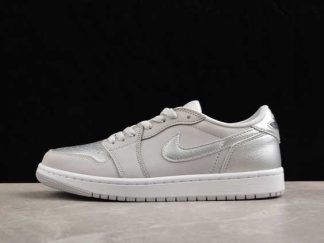 CZ0790-002 Air Jordan 1 Low OG Metallic Silver AJ1 Basketball Shoes