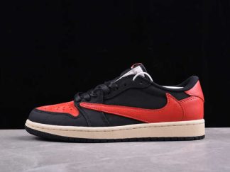 DM7866-061 Travis Scott x Air Jordan 1 Low OG Black Red AJ1 Basketball Shoes