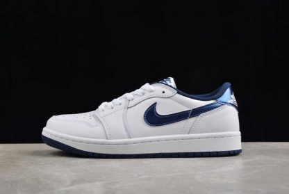 FB9933-141 Air Jordan 1 Low 85 Metallic Blue AJ1 Basketball Shoes