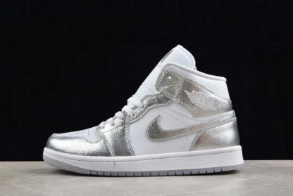 FN5031-100 Air Jordan 1 Mid SE Metallic Silver AJ1 Basketball Shoes