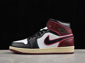 FQ7818-101 Air Jordan 1 Mid SE Sail Bordeaux AJ1 Basketball Shoes